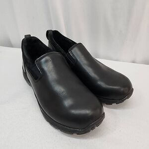 L.L. Bean Size 10.5 Men's Black Leather Round Toe Slip-on Loafers Winter Shoes